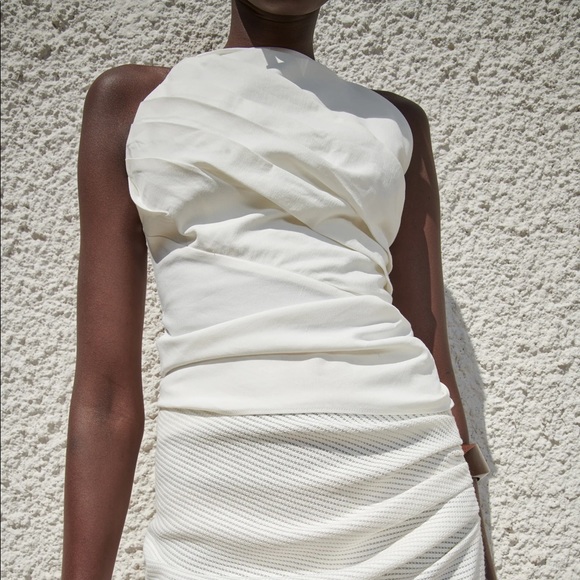 NWT ZARA Linen Blend Top Ecru S Blogger’s Favorite - Picture 2 of 6